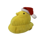 Peeps plush beanbag yellow Easter chick chicken in red Christmas Santa h... - $5.04