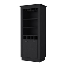 70&quot; Black Bar Cabinet With Wine Storage - $1,504.28 CAD