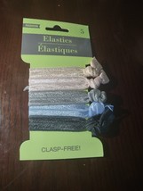 Elastics Set Of 5 Hair Ties Clasp Free - £11.58 GBP