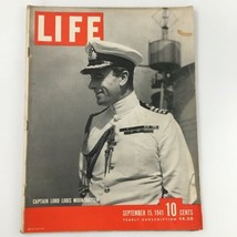 VTG Life Magazine September 15 1941 Captain Lord Louis Mountbatten, Newsstand - £21.30 GBP