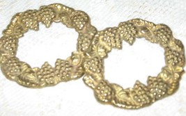 VTG Brass Napkin Rings -Grape Vine - Set of Two - $7.00