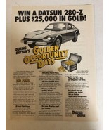 1976 Datsun Golden Opportunity Days Car Vintage Print Ad pa8 - £7.07 GBP