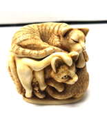 Harmony Kingdom Purrfect Friends Trinket Box Figurine Cast Resin Cute Ca... - $14.85