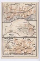 1910 Antique Map Mainau Ueberlingen Friedrichshafen Baden Wuerttemberg Germany - £16.76 GBP