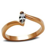 Marquise Austrian Zircon Solitaire Promise Ring 14k Rose Gold over Base - £31.96 GBP