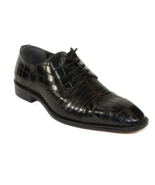 Mens Stacy Adams Leather Shoes Crocodile/Lizard embossed 25321 Black - £75.51 GBP