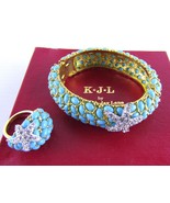 Kenneth Jay Lane, Crystal Starfish and Faux Turquoise Set Cuff Bracelet ... - $174.14