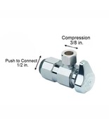 1/2 in. Push Connect Inlet x 3/8 in. Compression Outlet 1/4-Turn Angle V... - €20,66 EUR