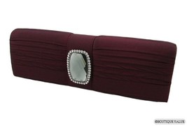 Burgundy Satin Clutch Chain Handle Evening Purse NEW - £19.66 GBP