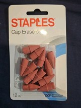 Staples Pencil Cap Erasers Fits Most Wood Pencils Red - $8.84