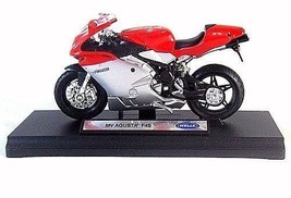 Mv Agusta F4S, RED/SILVER Welly 1/18 Diecast Motorcycle Collector&#39;s Model, New - £27.17 GBP
