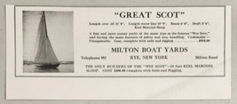 1927 Print Ad Great Scot 21&#39; Sail Boats Milton Boat Yards Rye,New York - £9.16 GBP