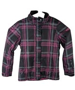Pink Plaid Womens Snowboard Jacket Roxy 8K Hooded Insulated Size Large Ski - $74.25
