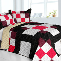 [Romantic Girl] 3PC Vermicelli-Quilted Patchwork Quilt Set (Full/Queen Size) - $101.99