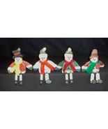 Wooden Snowman Shelf Sitters ~ Set of 4 Winter Holiday Decorations - £11.50 GBP