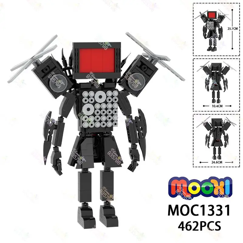 462PCS Game Role Super Titan TV Man Building Blocks DIY Skibidi Toilet Character - £31.44 GBP