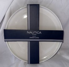 Ceramic Nautica Home 4 - 11” Dinner Plate Set Ivory With Lip On Rim / Ed... - £25.80 GBP