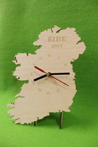 Unique Bespoke Ireland Shape Clock Irish Map Wooden Country Clock - $16.00