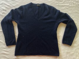 Charter Club Cashmere Sweater Womens Size M Dark Blue Pullover L/S 2-ply - £26.84 GBP