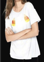Victoria’s Secret PINK White Girlfriend Tee T-shirt Candy Corn Halloween XS NWT - £13.81 GBP