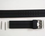 22mm Black Rubber Heavy Watch Band STRAP s/s Buckle  Fits Luminox with 2... - $16.95