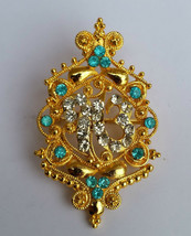 Stunning Diamonte Gold Plated SIKH Eik Onkar Singh Brooch Cake Pin in 4 colours - £9.16 GBP