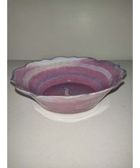 Handmade Bay Pottery Broadway, VA Purple Floral Bowl - £19.57 GBP