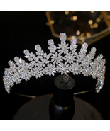 Shiny Bridal Jewelry Tiaras Large Cubic Zirconia Water Drop Crown Crysta... - £96.77 GBP