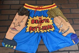 Beavis &amp; Butthead Azul Headgear Classics Shorts Baloncesto ~ Nunca Worn ... - $52.15