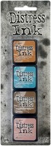 Ranger Tim Holtz Distress Mini Ink Pads 4 Per Pkg Kit 6 - £20.60 GBP