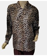 Pretty 100% Silk Allison Taylor  Blouse Cheetah Print  Size PS - $127.77 MXN
