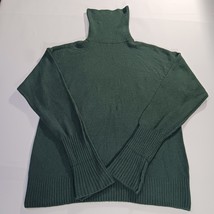 Old Navy RN#54023 Women&#39;s Green Cotton Blend Turtleneck Pullover Sweatsh... - $18.80