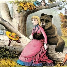 Hug Me George Bear Humor 1955 Currier &amp; Ives Color Plate Antique Print D... - £32.17 GBP