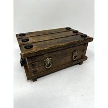 Toyo Rustic Farmhouse Vintage Brown Wooden Music Jewelry Box Made In Japan VTG T - £36.90 GBP