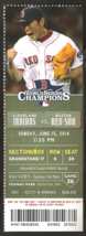 Cleveland Indians Boston Red Sox 2014 Ticket Michael Brantley Nick Swisher HR - £2.34 GBP