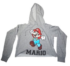 Vintage Super Mario JR M Sweatshirt Hoodie - Womens Junior Medium Grey Hood 2012 - £7.90 GBP