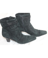 SIZE 6 AA BLACK SUEDE ANKLE BOOTS SHOES - £15.56 GBP