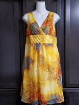 Katia CROSSOVER Dress Yellow Sundress Empire Waist Fit JUNIOR Large WOME... - £3.94 GBP