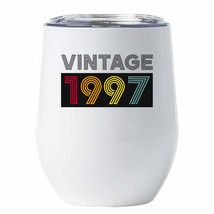 Vintage 1997 Tumbler 25 Years Old 25th Birthday Color Retro Wine Cup 12oz Gift - £17.86 GBP