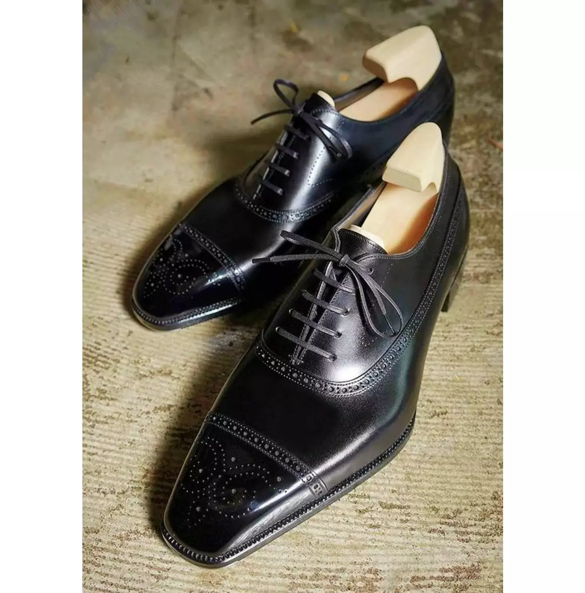 Black Leather Brogue Formal Handmade Lace Up Dress Shoes. Office Shoes F... - $149.99