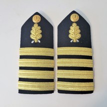 Mens US Navy Dental Corps Hard Shoulder Boards ~ O6 Captain -by Wolf Brown - $30.84