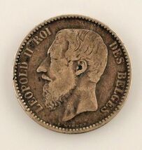 1886 Belgium Franc (VF) Very Fine Condition - $47.74