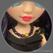 10-12” Fashion Doll Jewelry • Black &amp; Gold Beaded Doll Necklace for Shadow High - £5.46 GBP
