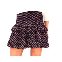 Chelsea &amp; Violet Foulard Stamp Print Smocked Yoke Tiered Ruffle Mini Skirt | XL - £22.00 GBP