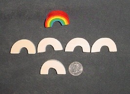 LOT of 5  MINIATURE Unfinished  Wood RAINBOW  NEW - £2.19 GBP