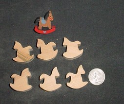 Lot Of 6  Miniature Unfinished  Wood Rocking Horse New - £1.79 GBP