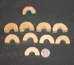 LOT of 9 MINIATURE Unfinished  Wood RAINBOW  NEW - £2.79 GBP