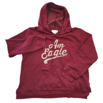 American Eagle Woman&#39;s Medium Burgundy Red Hoodie Pullover Long Sleeve - $25.48 CAD