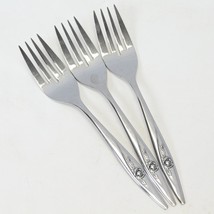 Oneidacraft Lasting Rose Salad Forks 6 1/4&quot; Stainless Lot of 3 - $14.69