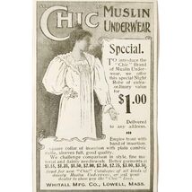 Chic Muslin Underwear Night Robe 1897 Advertisement Victorian Fashion AD... - $14.01 CAD